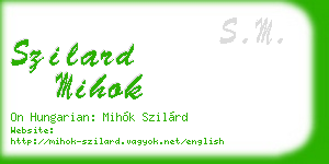 szilard mihok business card